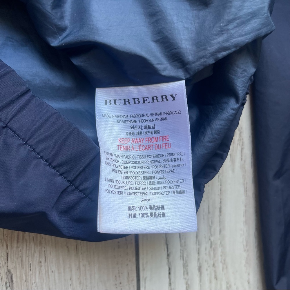 Burberry Kids Jacket in Navy with Mint Accents - Picture 4 of 10